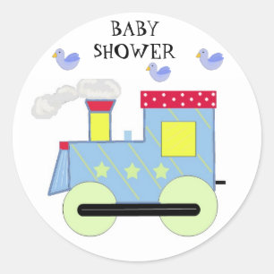 Choo Choo Train Baby Shower Classic Round Sticker
