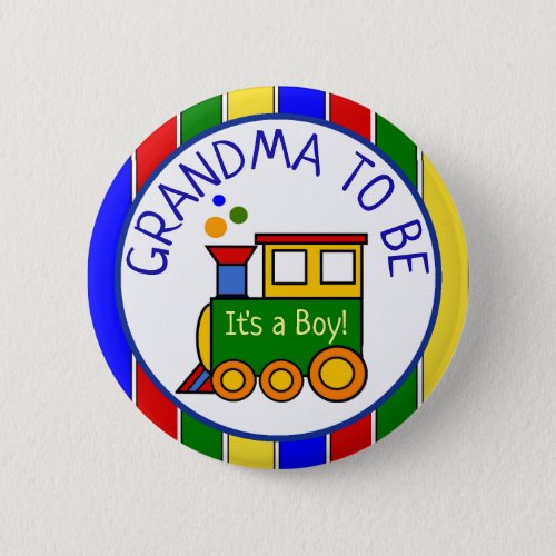Choo Choo Train Baby Shower Grandma to Be Button