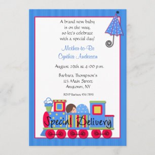 Choo Choo Train Baby Shower Invitation