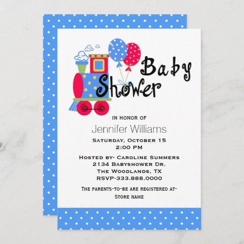 Choo Choo Train Baby Shower Invitation