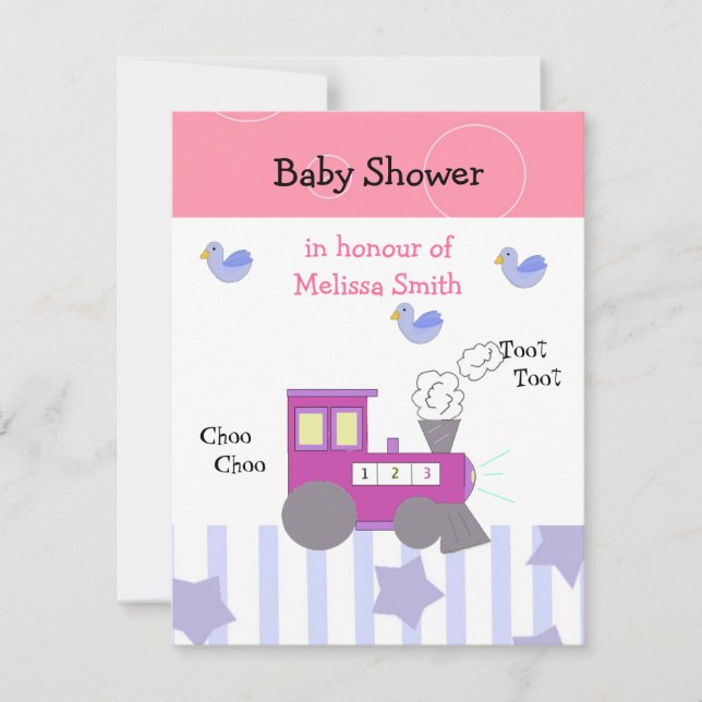 Choo Choo Train Baby Shower Invitation (Front)
