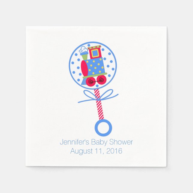 Choo Choo Train Baby Shower Paper Napkins (Front)