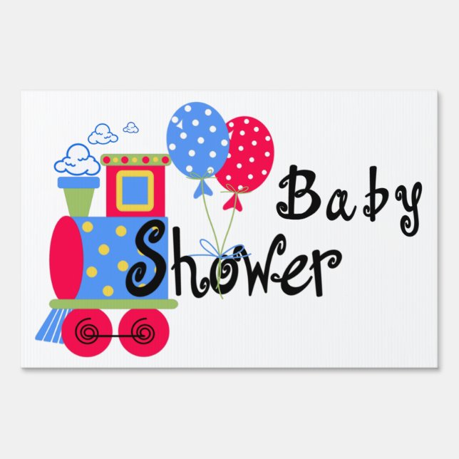 Choo Choo Train Baby Shower Yard Sign (Front)