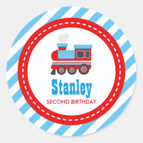 Choo Choo Train Birthday Baby Shower Classic Round Sticker