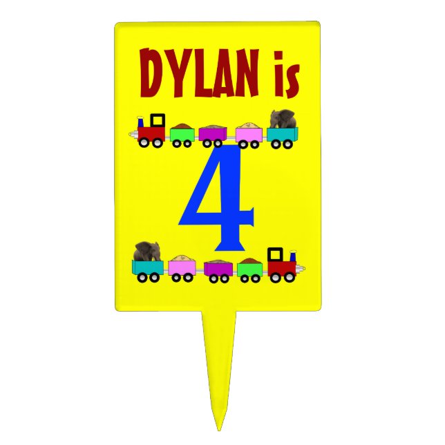 Choo Choo Train Birthday Cake Topper (Front)