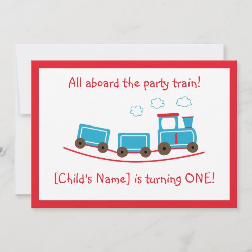 Choo Choo Train Birthday Invitation