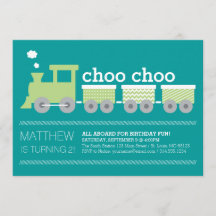 Choo Choo Train Birthday Invitation