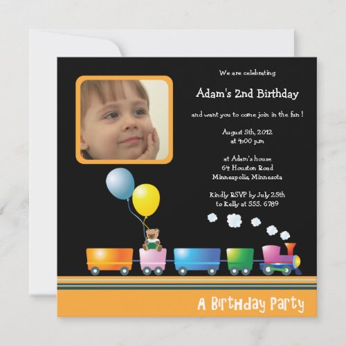 Choo Choo Train _ Birthday party invitation