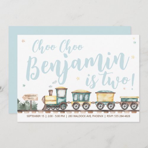 Choo Choo Train Birthday Party Invitation