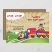 Choo-Choo Train Birthday Party Invitations (Front/Back)