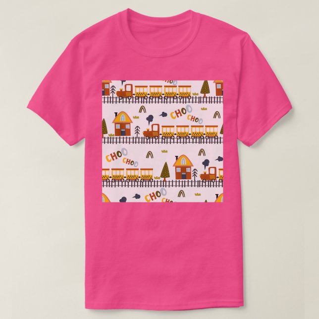 Choo Choo Train Boy Pattern for Little Kids T-Shirt (Design Front)