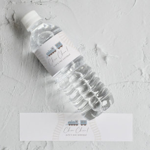Choo Choo Train Boys Blue Birthday Party Water Bottle Label