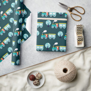 Choo Choo Train Glossy Wrapping Paper, 30" x 6' Wrapping Paper