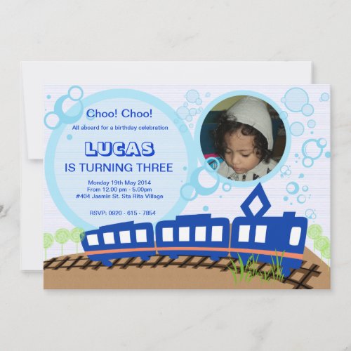 Choo Choo Train Invitation Card