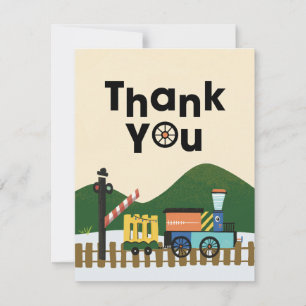 Choo-Choo Train Kids Birthday Party Thank You Card