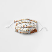 Choo Choo Train Pattern First Name Little Boy Kids' Cloth Face Mask (Front, Unfolded)