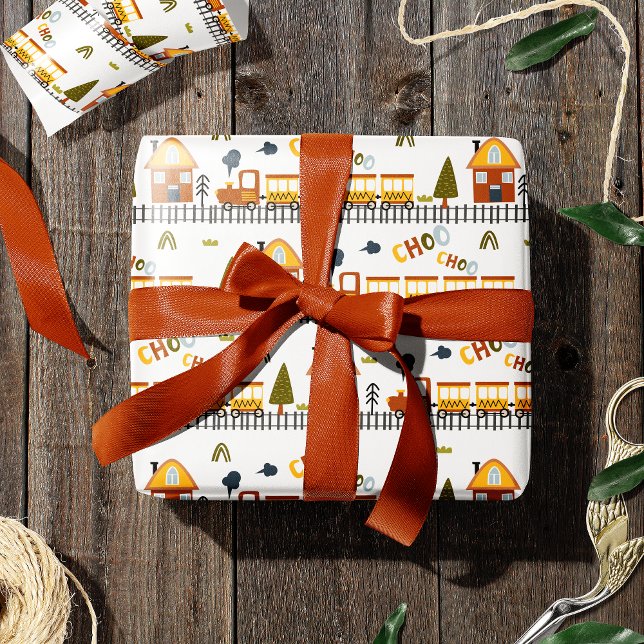 Choo Choo Train Pattern Little Kid Wrapping Paper (Creator Uploaded)