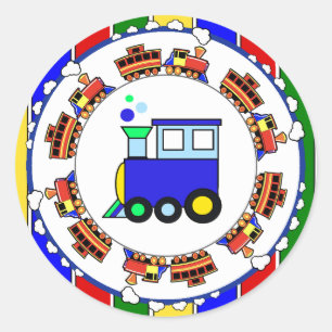 Choo Choo Train Prime Baby Shower Birthday Classic Round Sticker