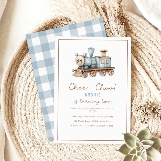 Choo Choo Train Second Birthday Invitation (Creator Uploaded)