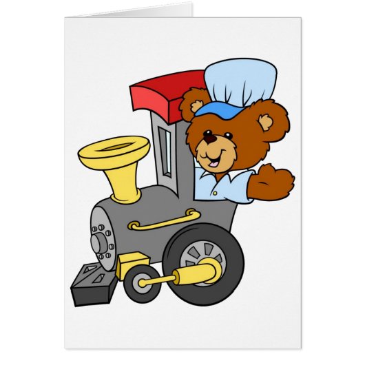 Choo Choo Train Teddy Bear Cards (Front)