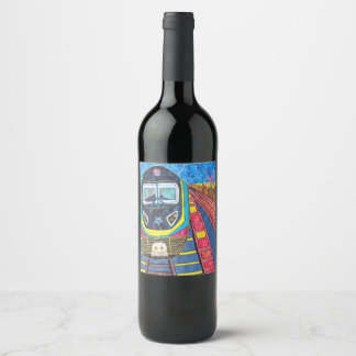 Choo choo train wine label