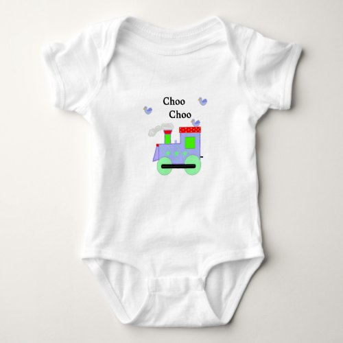 Choo Choo Train with Blue Birds Baby Bodysuit