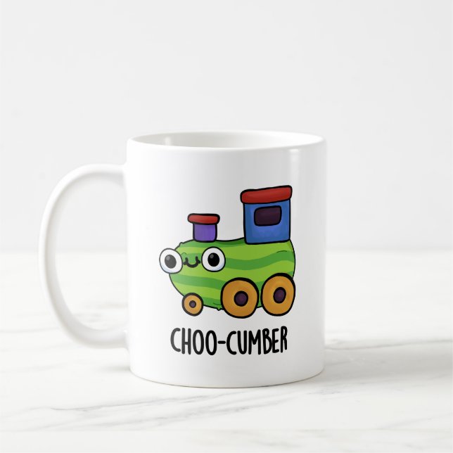 Choo-cumber Funny Cucumber Pun  Coffee Mug (Left)