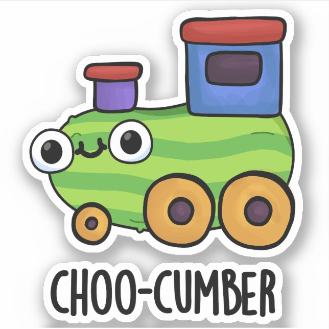 Choo-cumber Funny Cucumber Pun  Sticker (Front)