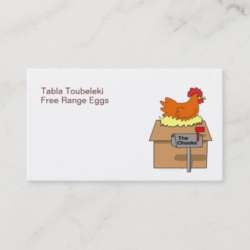 Chook House Funny Chicken on House Cartoon Business Cards