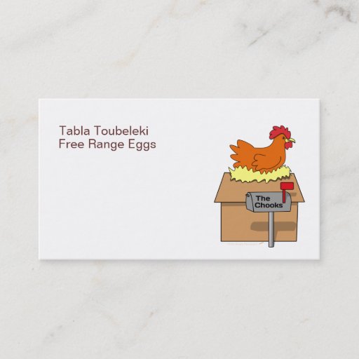 Customizable Chook House Funny Chicken on House Cartoon Business Cards