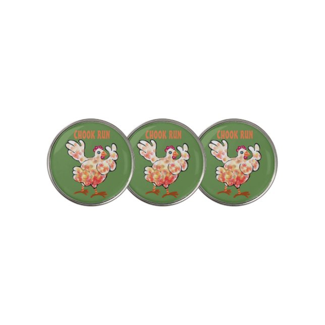 Chook run golf ball marker (3 Up)