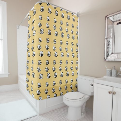 Choose A Background _ Buzzing Bumble Bees Pattern Shower Curtain