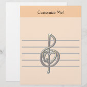 Choose a Color Embossed Look Treble Clef and Hear (Front/Back)