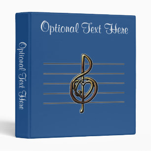 Choose a Color Embossed Look Treble Clef and Hear Binder