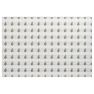 Choose a Color Embossed Look Treble Clef and Hear Fabric