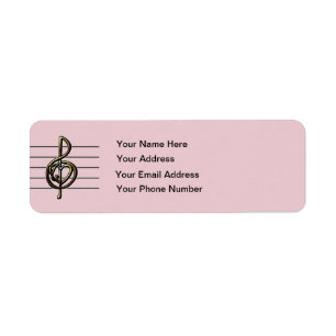 Choose a Color Embossed Look Treble Clef and Hear Label