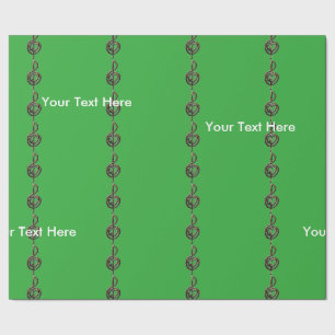 Choose a Color Embossed Look Treble Clef and Hear Wrapping Paper