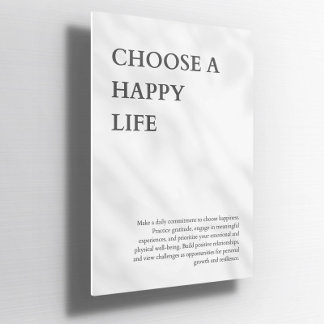 Choose a Happy Life Custom Inpirational Poster