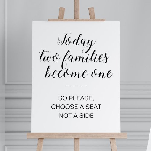 Choose A Seat Not A Side Wedding Ceremony Seating Foam Board