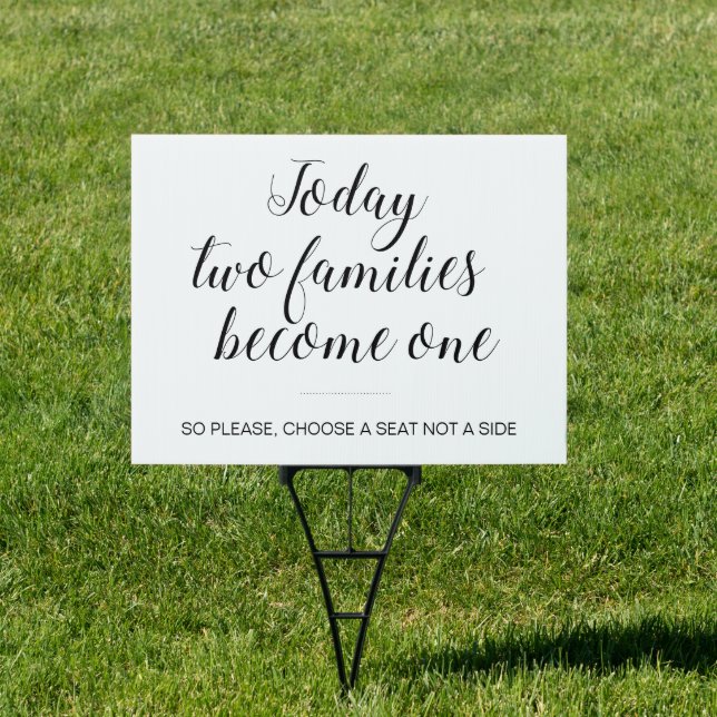 Choose A Seat Not A Side Wedding Ceremony Seating Sign (Insitu)