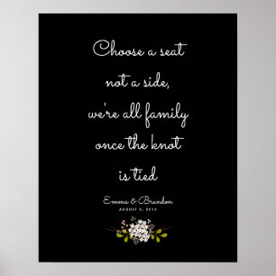 Choose a Seat, Not a Side Wedding Ceremony Sign