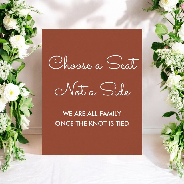 Choose a Seat Terracotta Wedding Poster (Creator Uploaded)