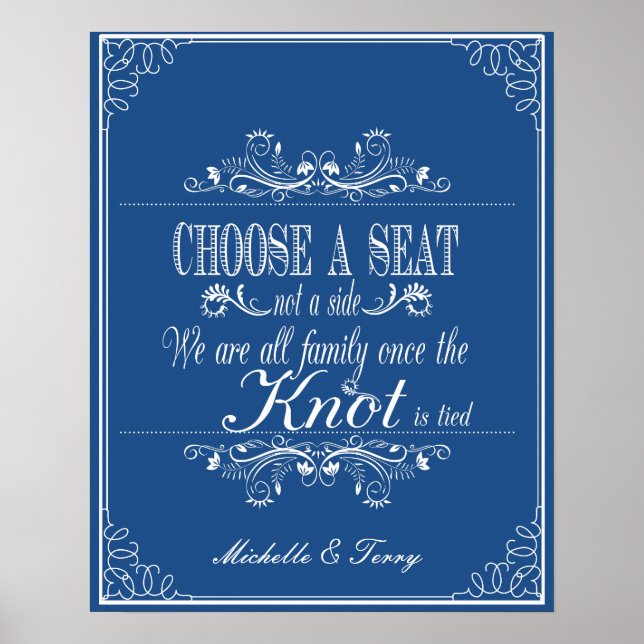 Choose a seat wedding sign (Front)
