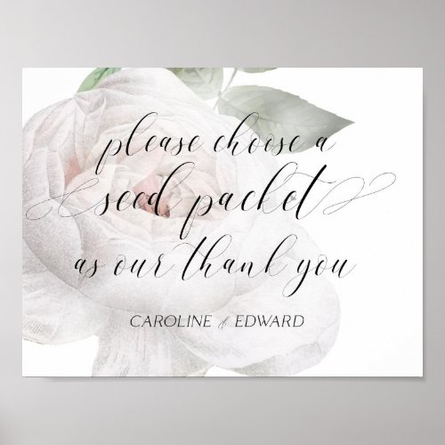  Choose a seed packet  Wedding  Sign
