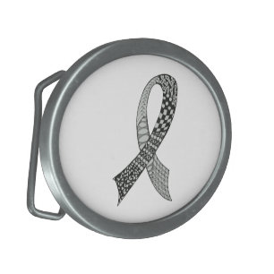 Choose Any Color Awareness Ribbon Oval Belt Buckle