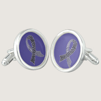 Choose Any Color Cancer Disease Awareness Ribbon Cufflinks