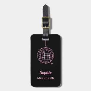 Choose Any Color Hand-Drawn Disco Ball Luggage Tag