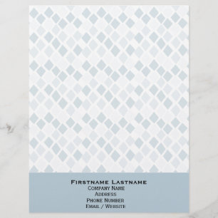 Choose Any Color Harlequin Diamonds Pattern Letterhead