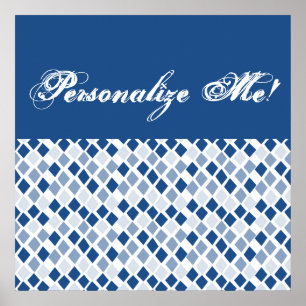 Choose Any Color Harlequin Diamonds Pattern Poster