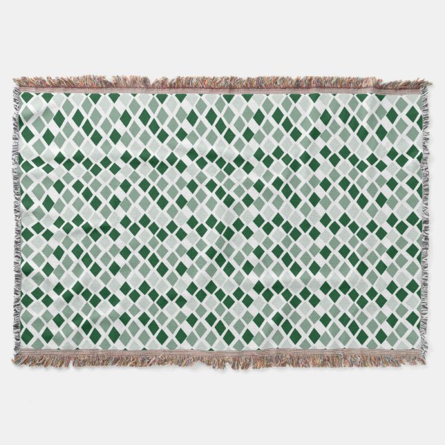 Choose Any Color Harlequin Diamonds Pattern Throw Blanket (Front)